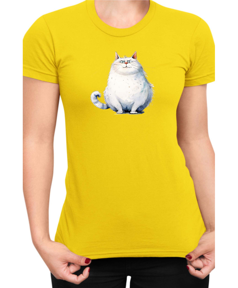 Дамска Тениска Funny Cats Breeds Fat Cat