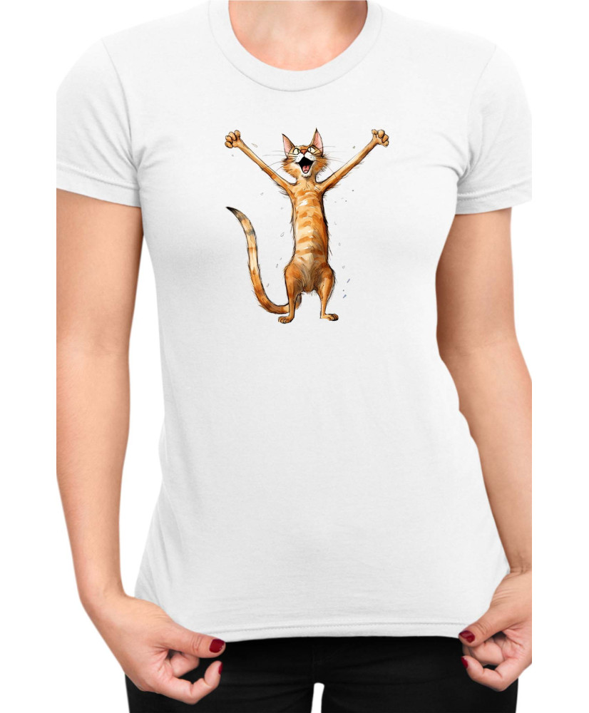 Дамска Тениска Funny Cats Breeds Happy Cat Breed