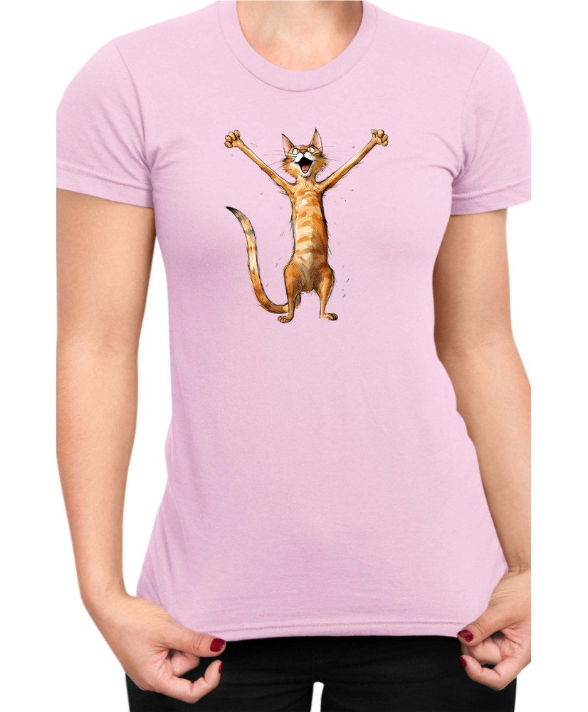 Дамска Тениска Funny Cats Breeds Happy Cat Breed