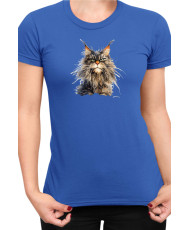 Дамска Тениска Funny Cats Breeds Maine Coon 1