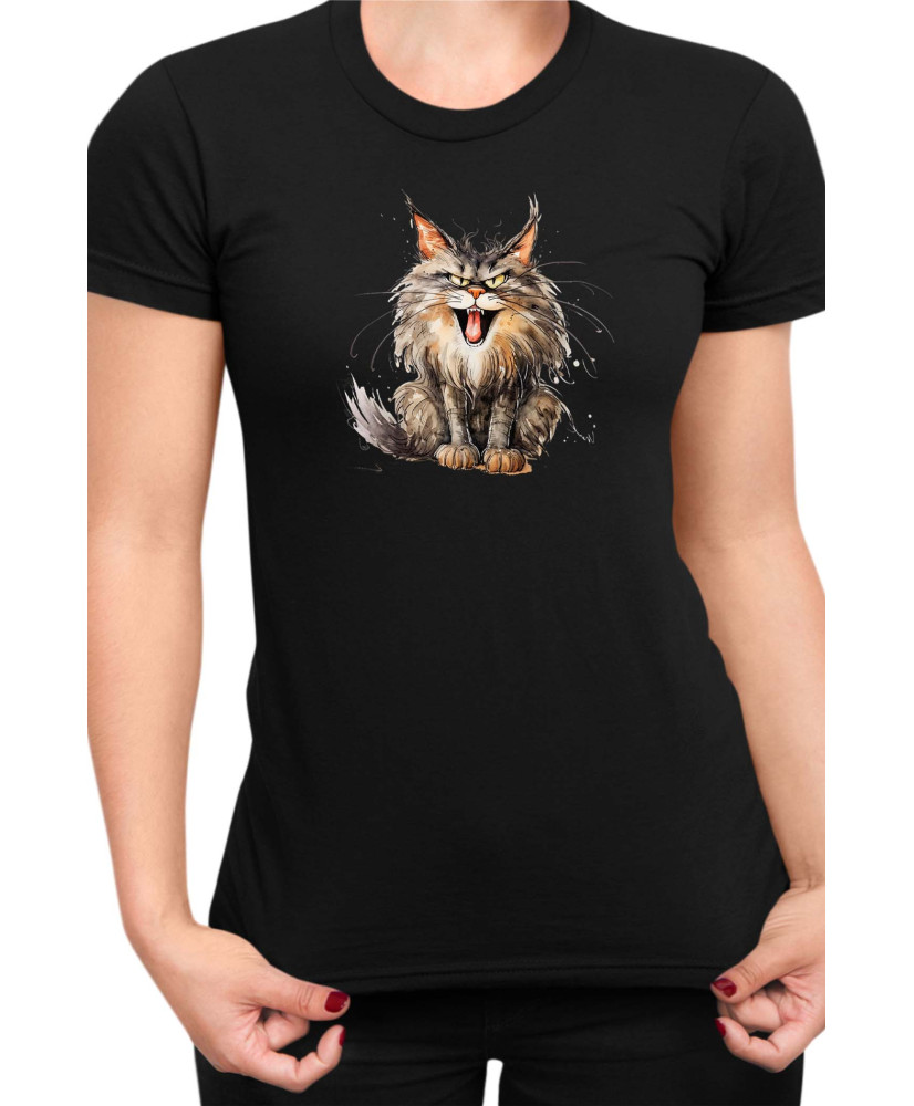 Дамска Тениска Funny Cats Breeds Maine Coon 2