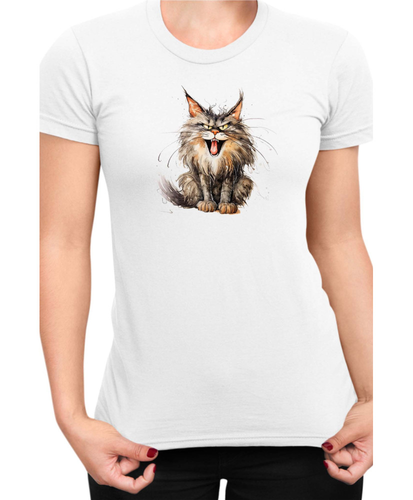 Дамска Тениска Funny Cats Breeds Maine Coon 2