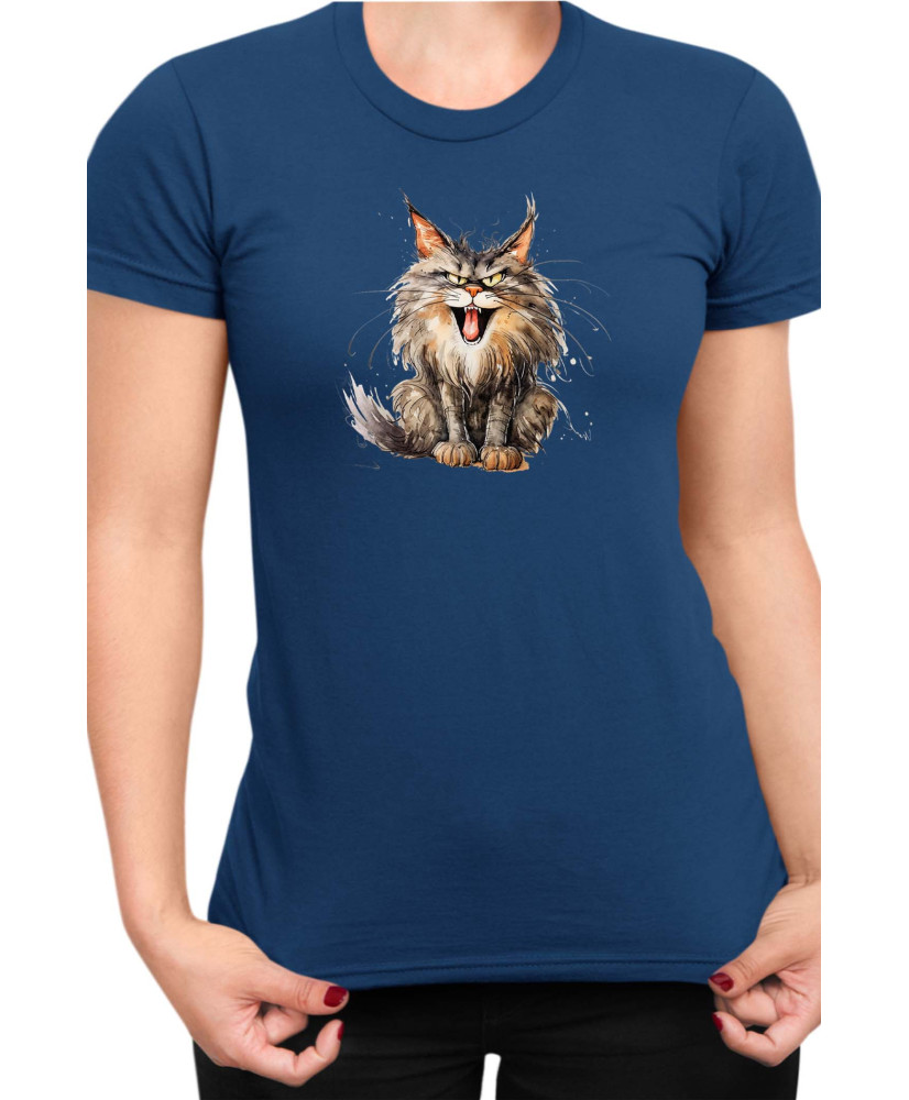 Дамска Тениска Funny Cats Breeds Maine Coon 2