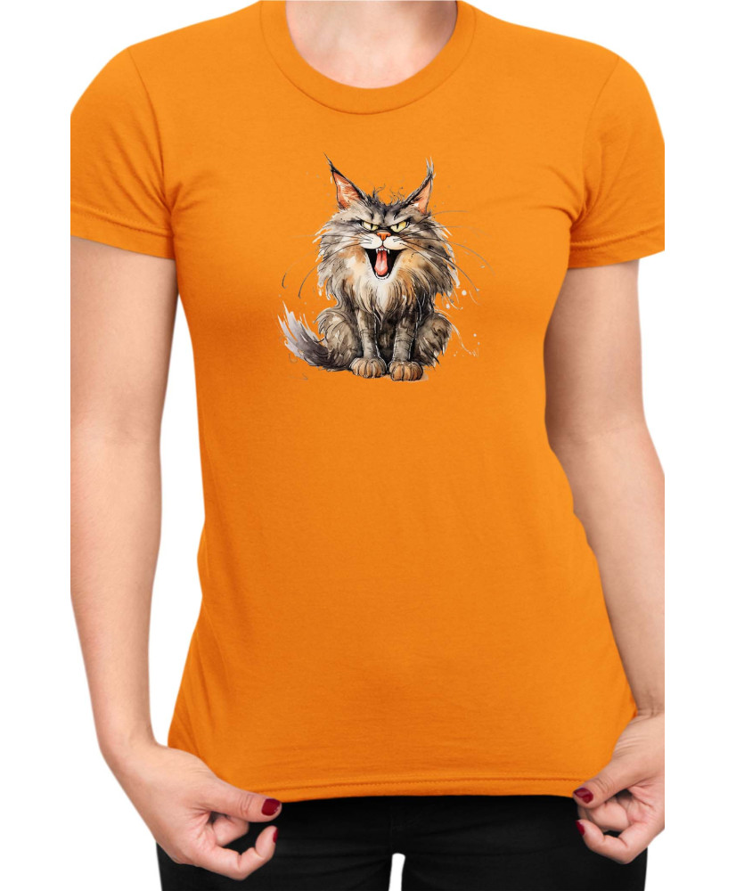 Дамска Тениска Funny Cats Breeds Maine Coon 2