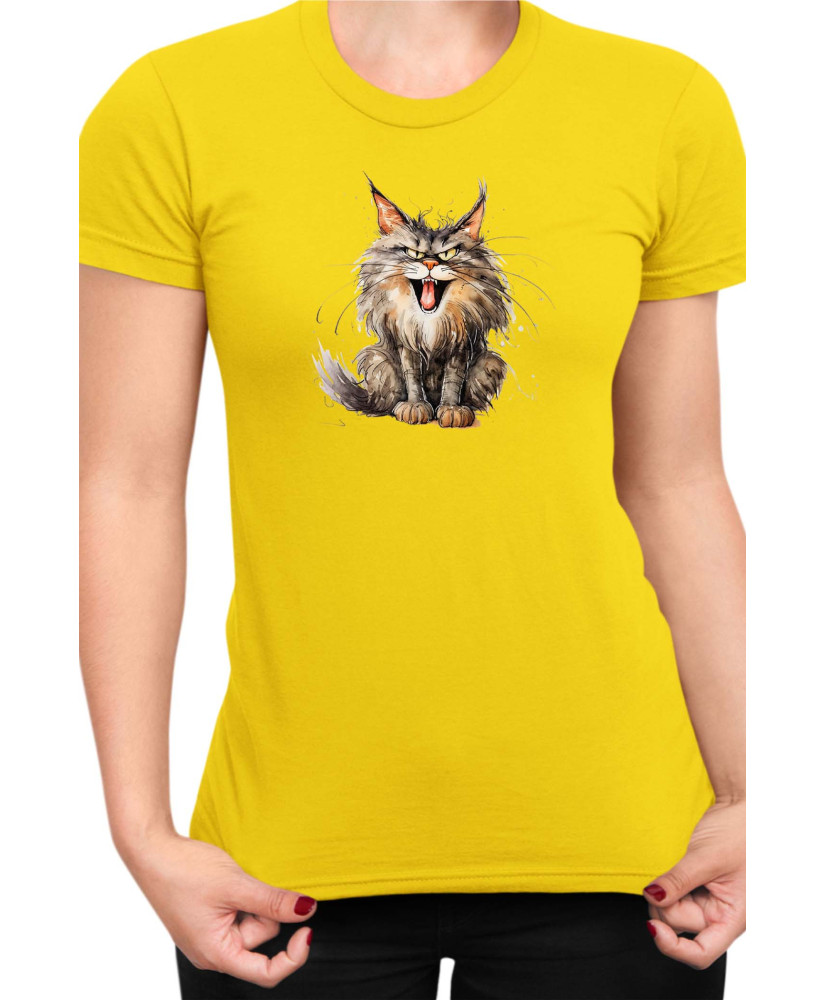 Дамска Тениска Funny Cats Breeds Maine Coon 2