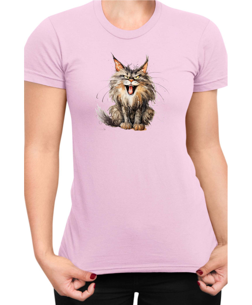 Дамска Тениска Funny Cats Breeds Maine Coon 2