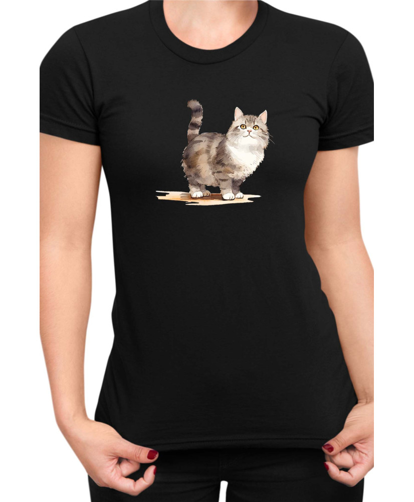 Дамска Тениска Funny Cats Breeds Munchkin 2