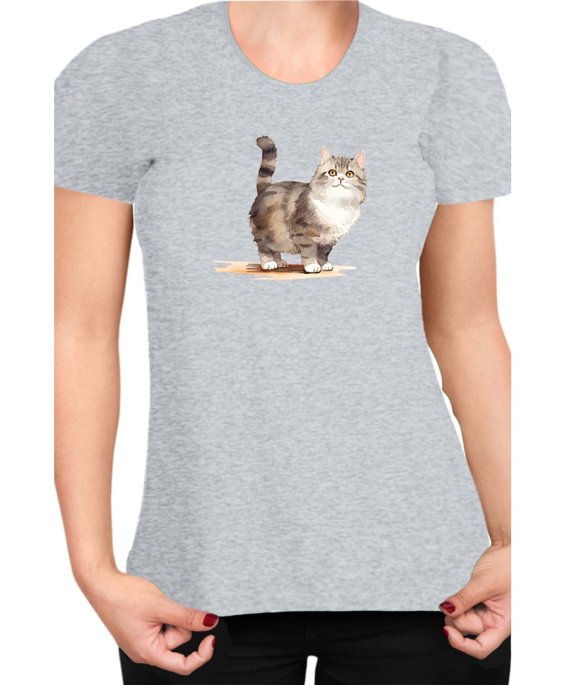 Дамска Тениска Funny Cats Breeds Munchkin 2