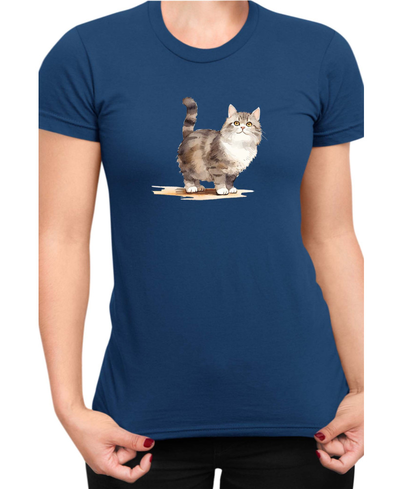 Дамска Тениска Funny Cats Breeds Munchkin 2