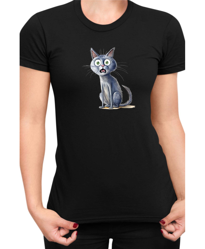 Дамска Тениска Funny Cats Breeds Russian Blue 1