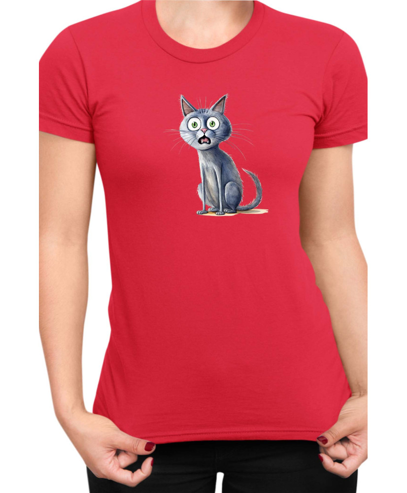 Дамска Тениска Funny Cats Breeds Russian Blue 1