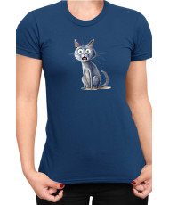 Дамска Тениска Funny Cats Breeds Russian Blue 1