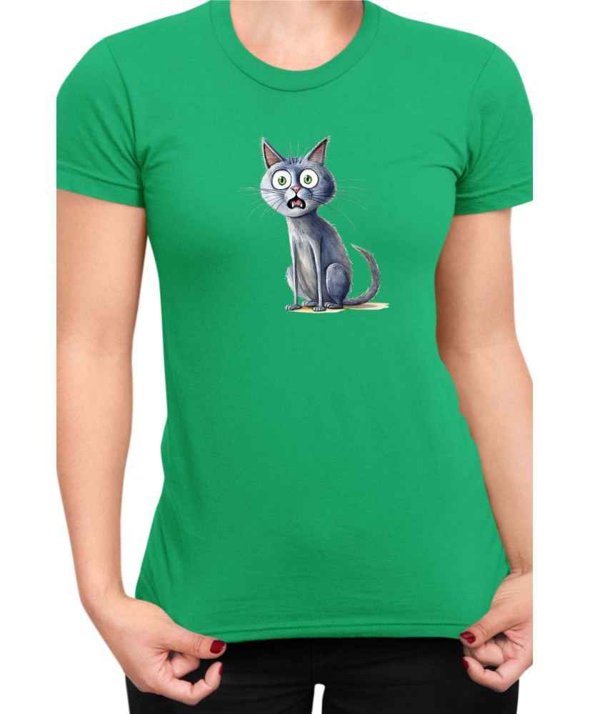 Дамска Тениска Funny Cats Breeds Russian Blue 1