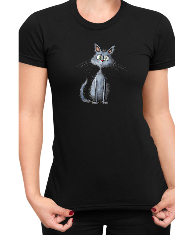 Дамска Тениска Funny Cats Breeds Russian Blue 2