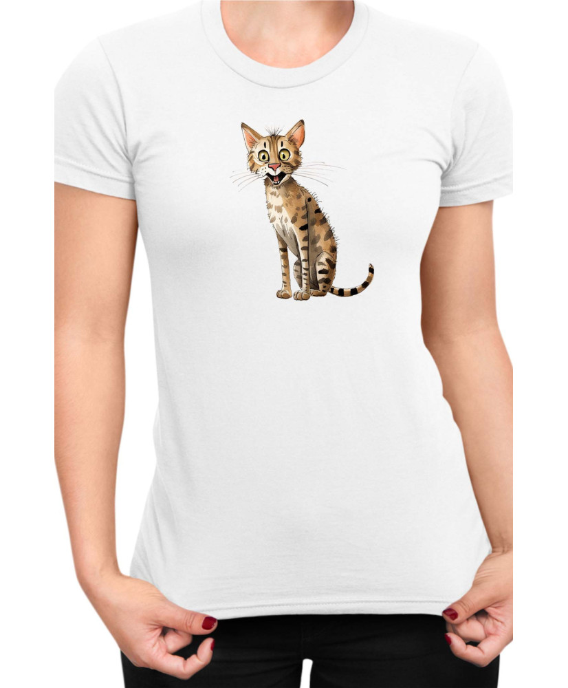 Дамска Тениска Funny Cats Breeds Savannah