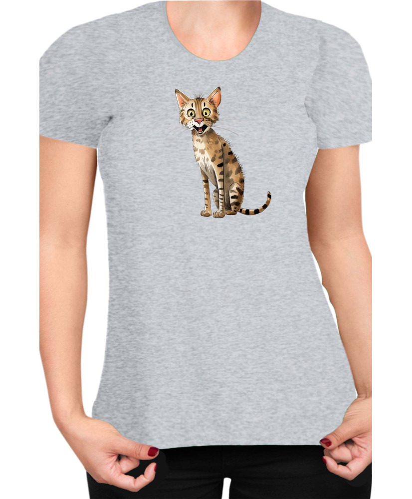 Дамска Тениска Funny Cats Breeds Savannah