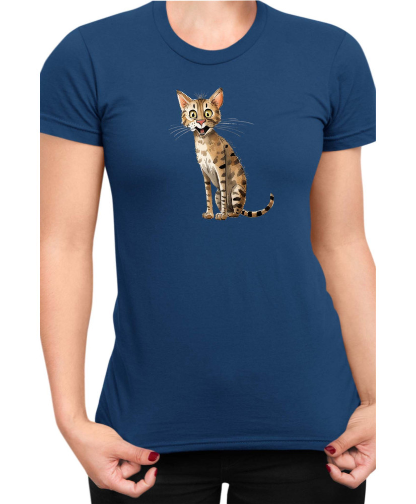 Дамска Тениска Funny Cats Breeds Savannah