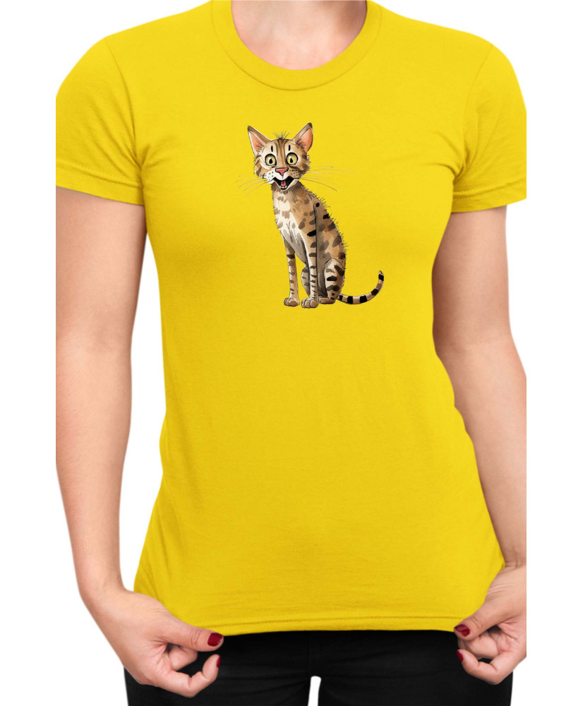 Дамска Тениска Funny Cats Breeds Savannah