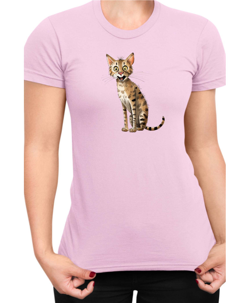 Дамска Тениска Funny Cats Breeds Savannah