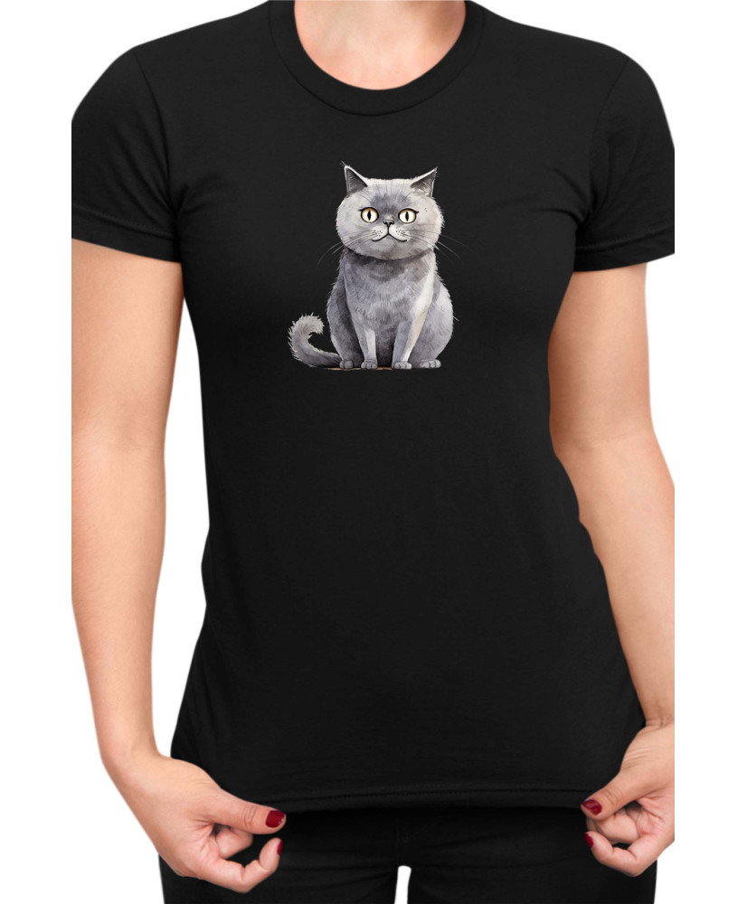 Дамска Тениска Funny Cats Breeds Scottish Straight