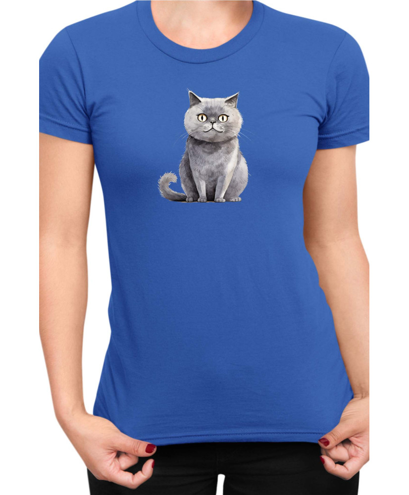 Дамска Тениска Funny Cats Breeds Scottish Straight