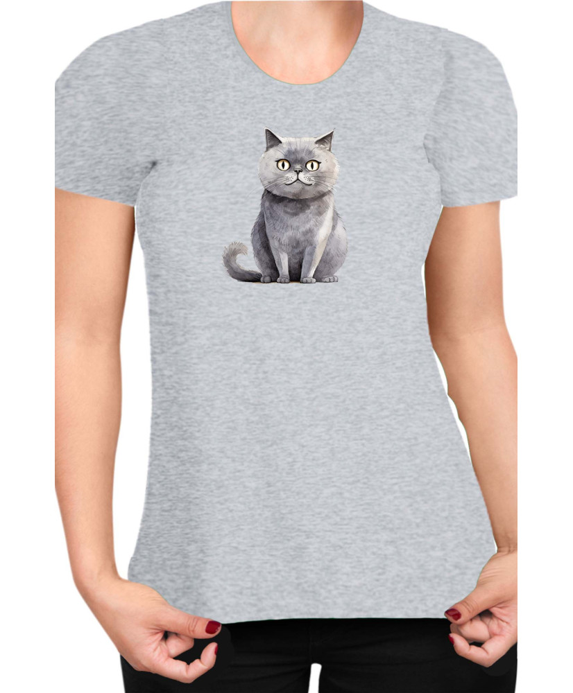 Дамска Тениска Funny Cats Breeds Scottish Straight