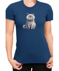 Дамска Тениска Funny Cats Breeds Scottish Straight