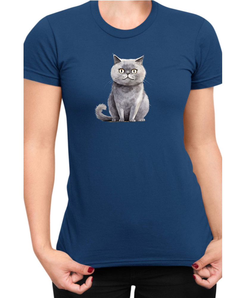 Дамска Тениска Funny Cats Breeds Scottish Straight