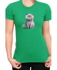 Дамска Тениска Funny Cats Breeds Scottish Straight