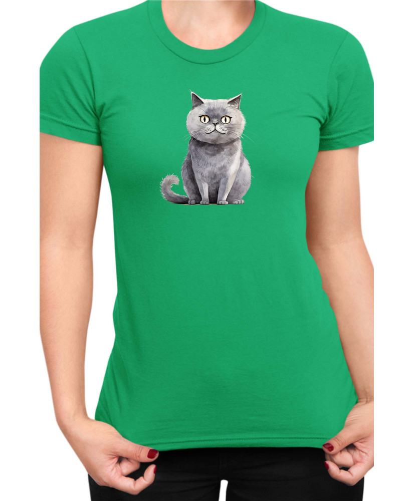 Дамска Тениска Funny Cats Breeds Scottish Straight