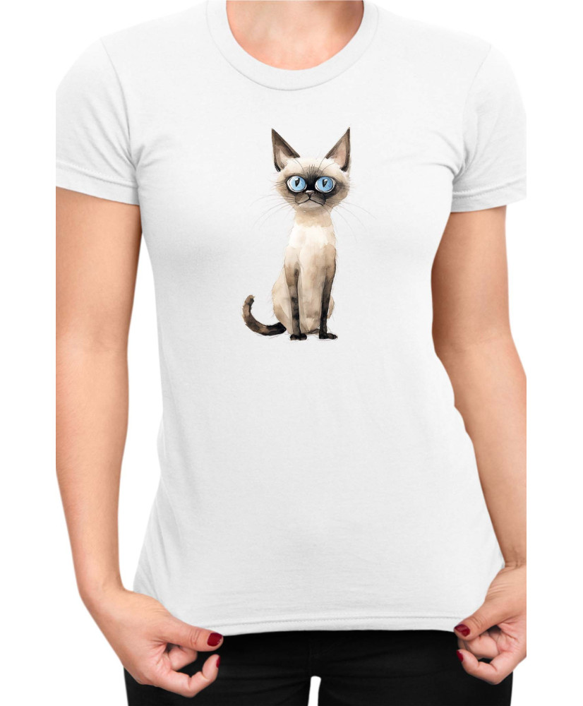 Дамска Тениска Funny Cats Breeds Siamese
