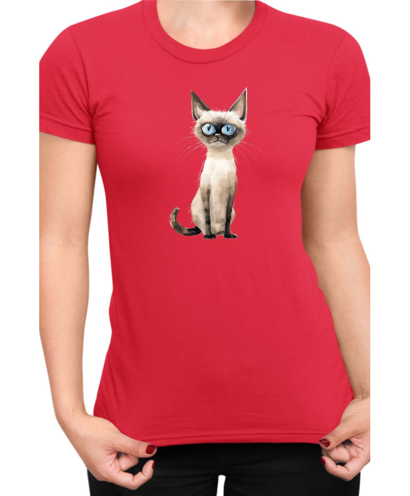 Дамска Тениска Funny Cats Breeds Siamese