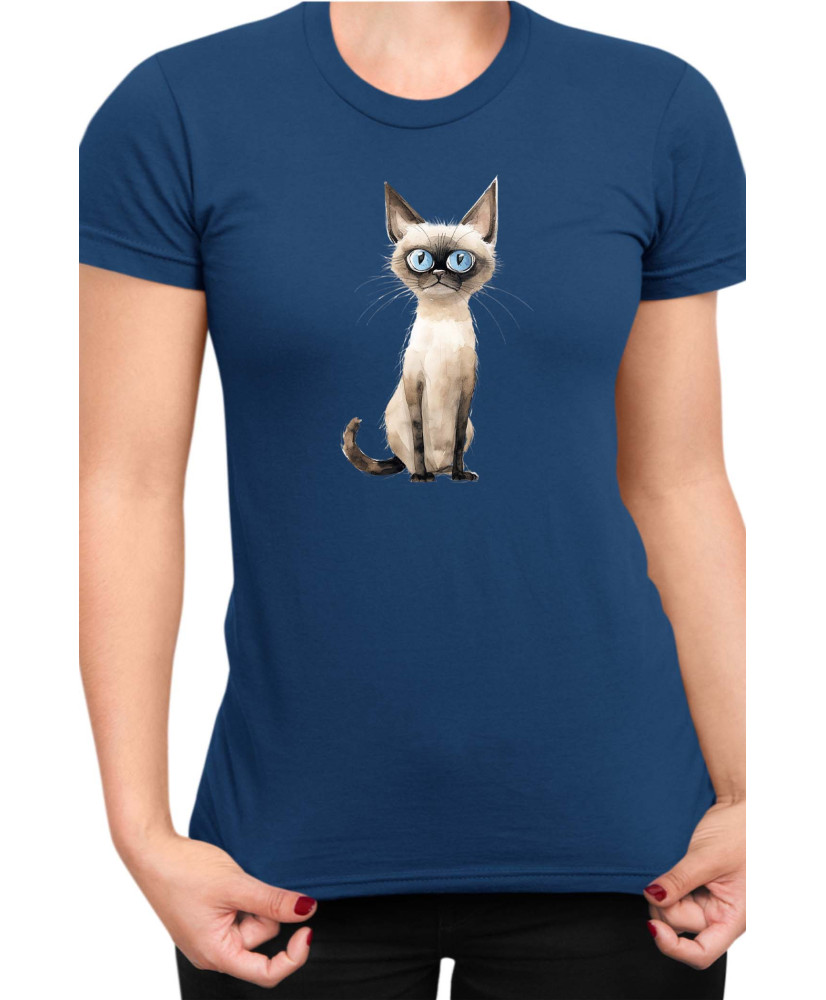 Дамска Тениска Funny Cats Breeds Siamese