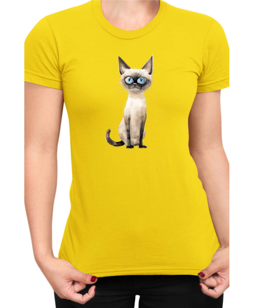 Дамска Тениска Funny Cats Breeds Siamese