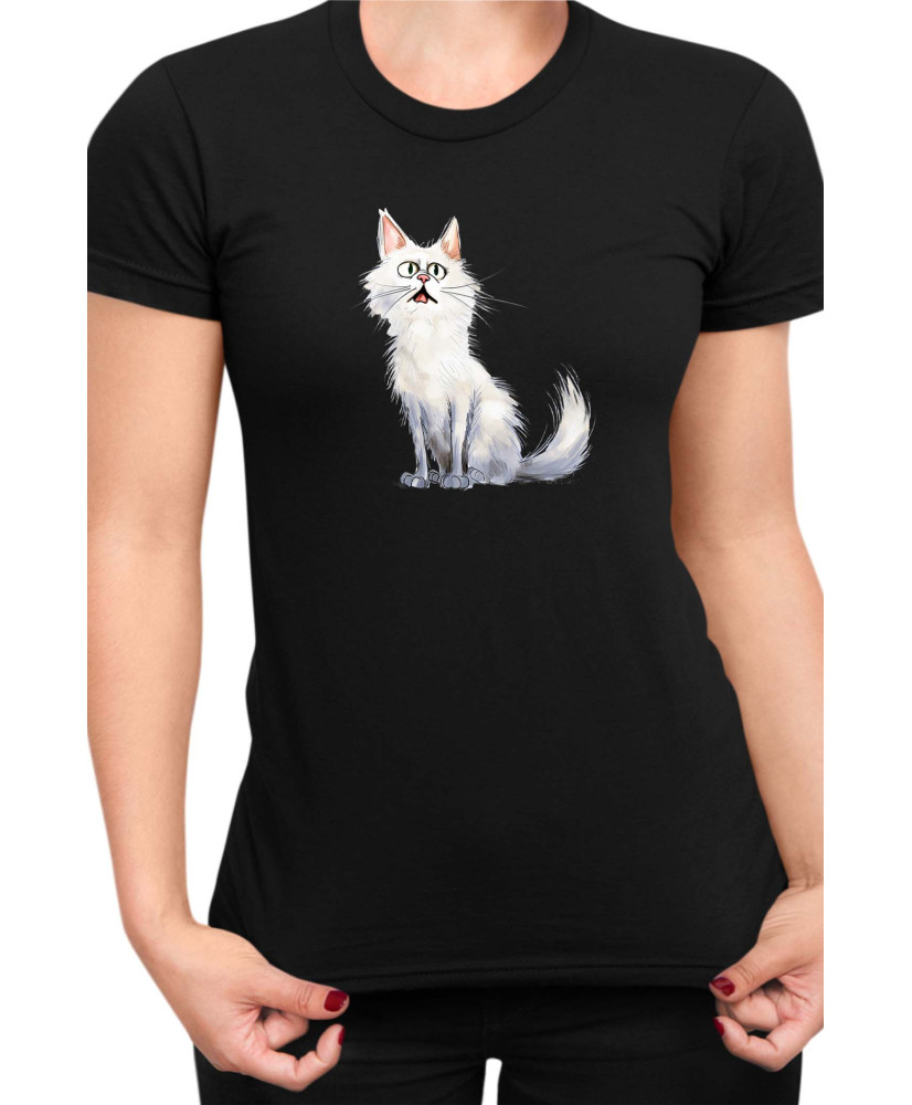 Дамска Тениска Funny Cats Breeds Turkish Angora