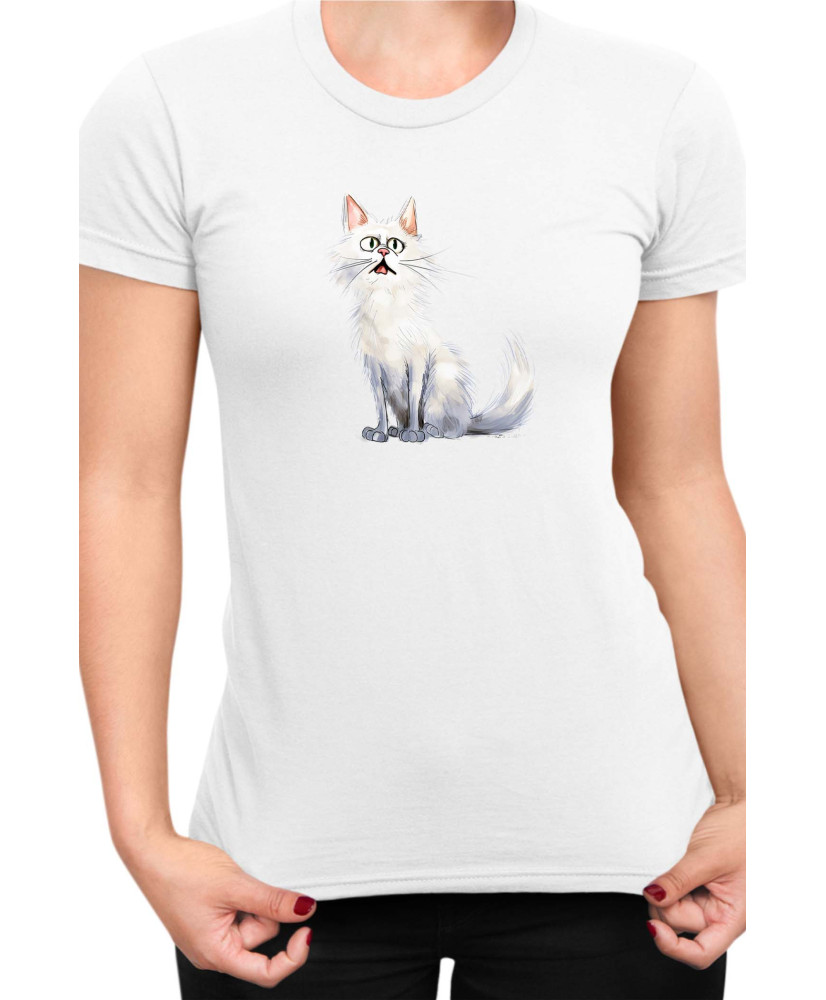 Дамска Тениска Funny Cats Breeds Turkish Angora
