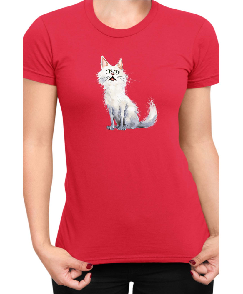 Дамска Тениска Funny Cats Breeds Turkish Angora