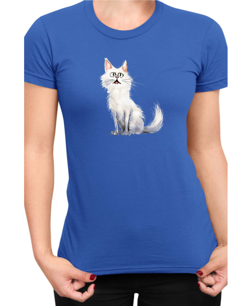 Дамска Тениска Funny Cats Breeds Turkish Angora