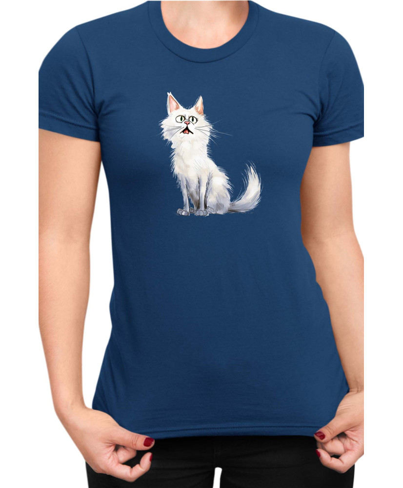 Дамска Тениска Funny Cats Breeds Turkish Angora