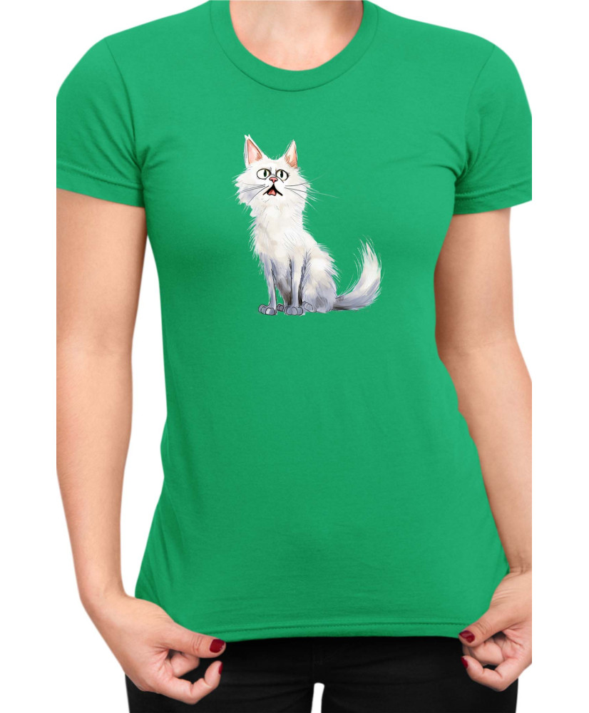 Дамска Тениска Funny Cats Breeds Turkish Angora