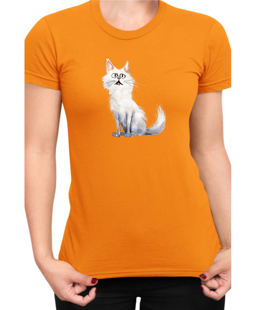 Дамска Тениска Funny Cats Breeds Turkish Angora