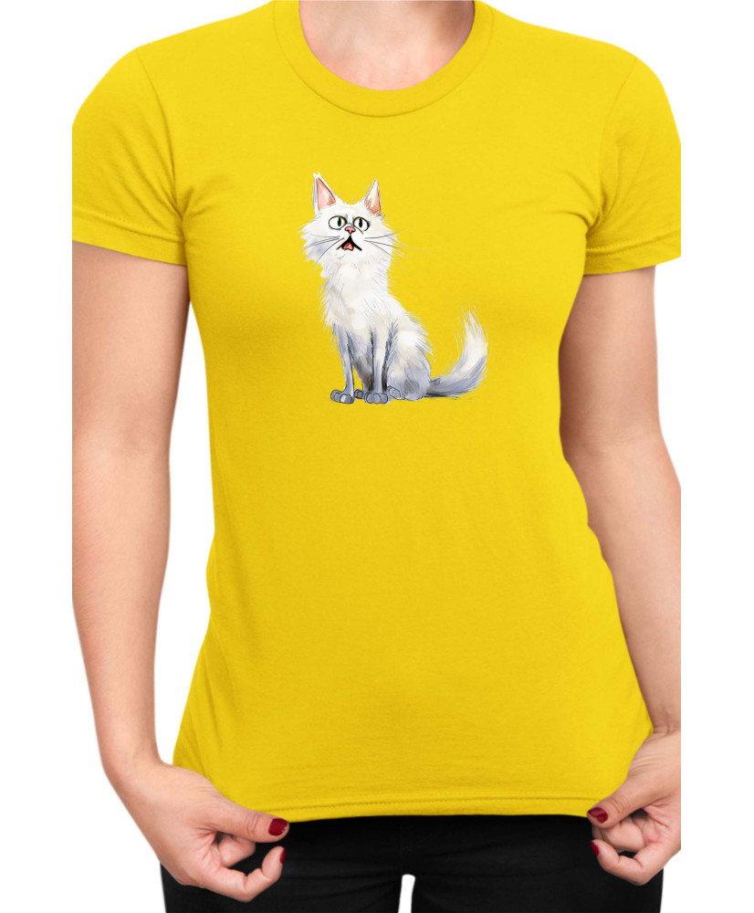 Дамска Тениска Funny Cats Breeds Turkish Angora