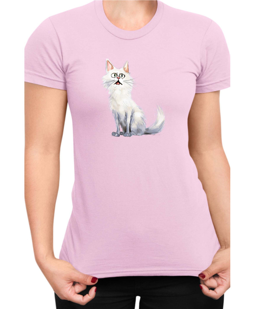 Дамска Тениска Funny Cats Breeds Turkish Angora