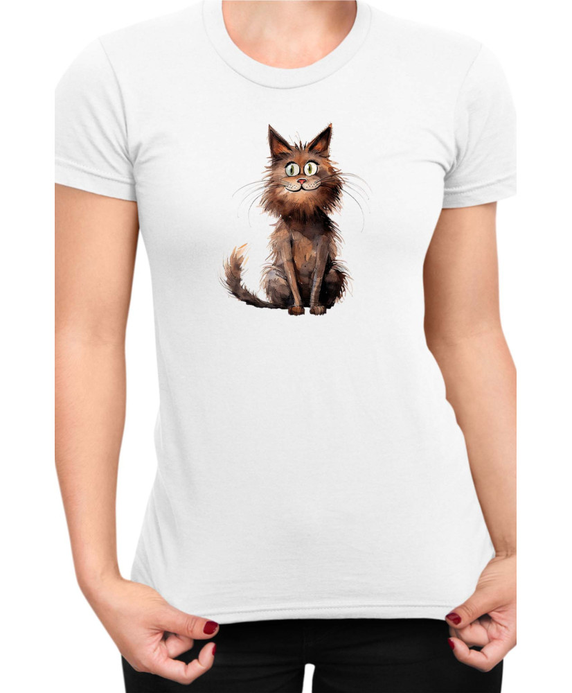 Дамска Тениска Funny Cats Breeds York Chocolate