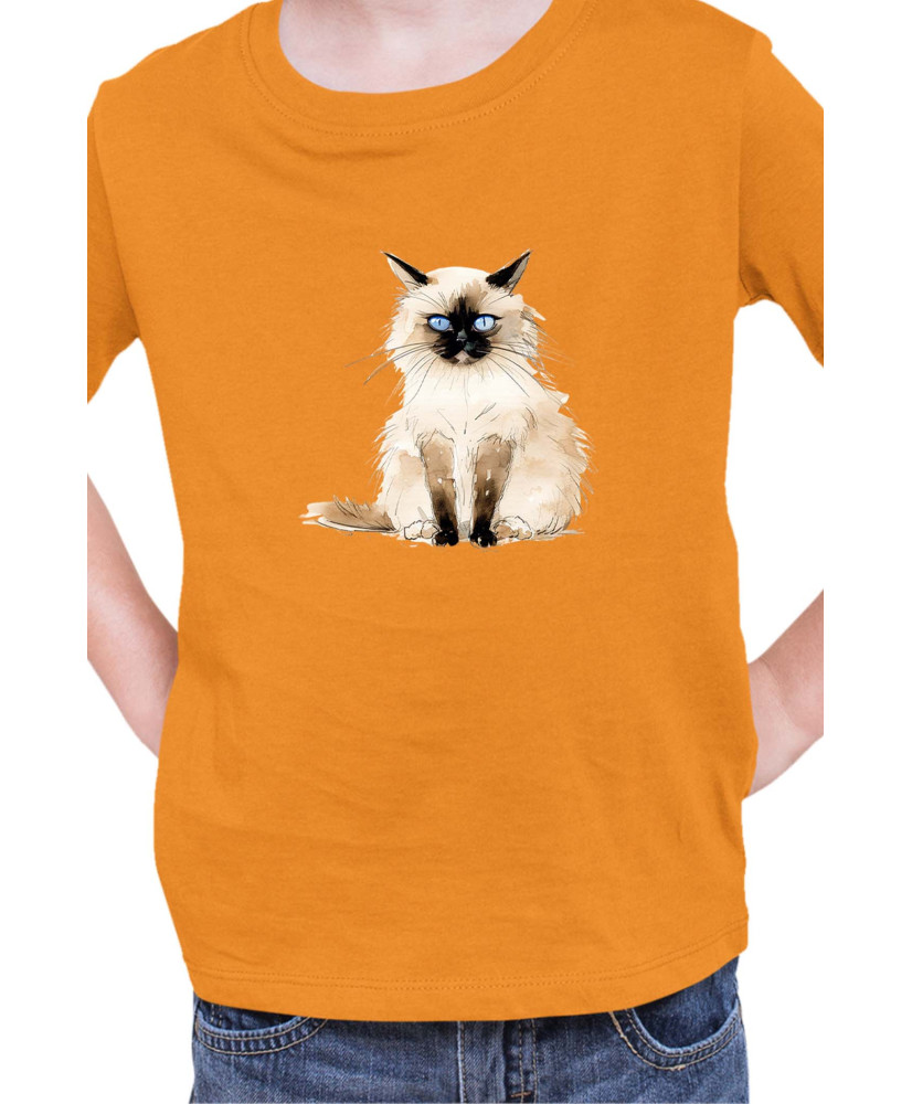 Детска Тениска Funny Cats Breeds Birman 1