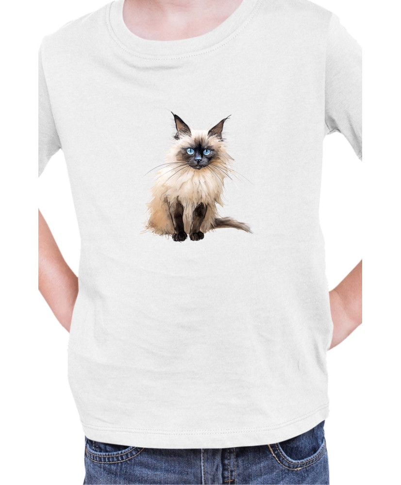 Детска Тениска Funny Cats Breeds Birman 3