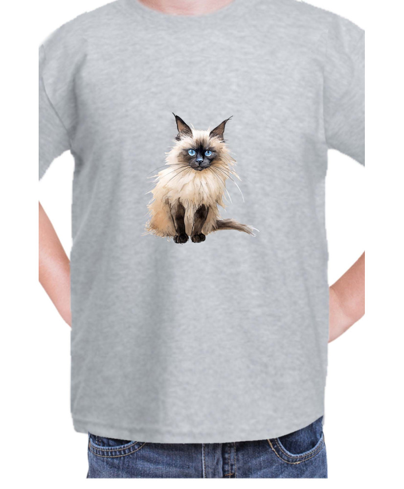 Детска Тениска Funny Cats Breeds Birman 3