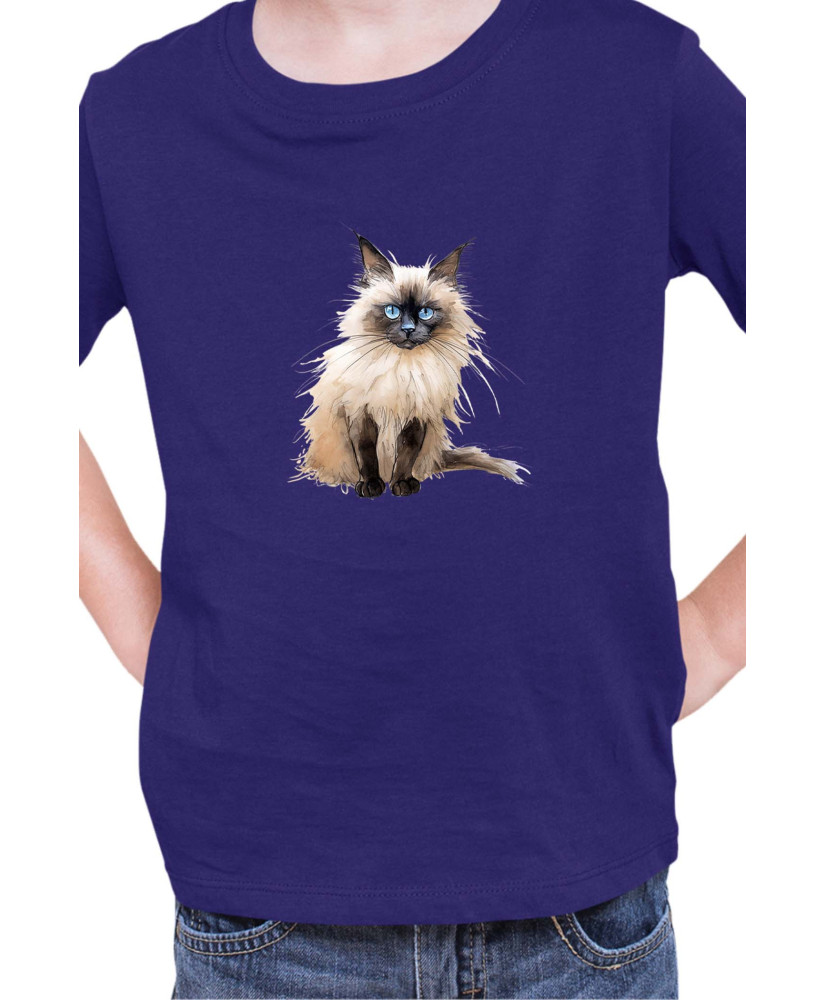Детска Тениска Funny Cats Breeds Birman 3