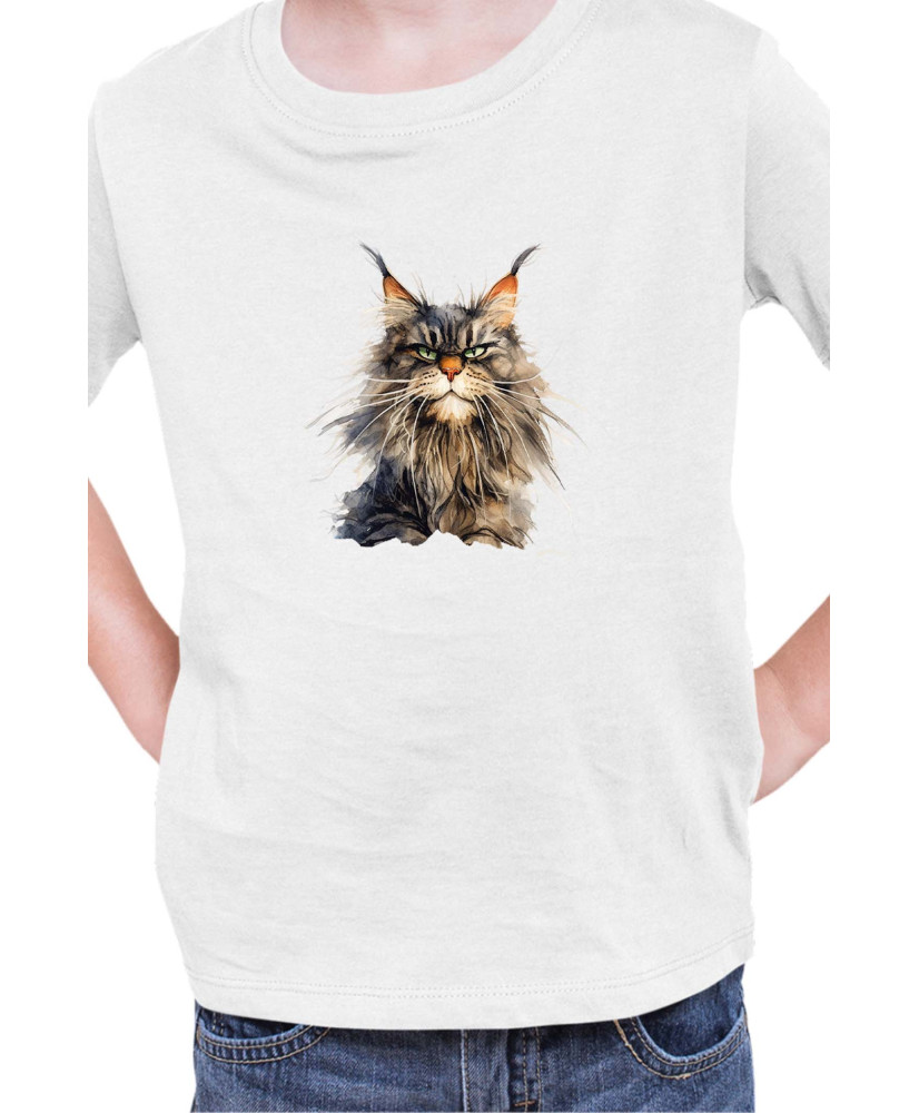 Детска Тениска Funny Cats Breeds Maine Coon 1