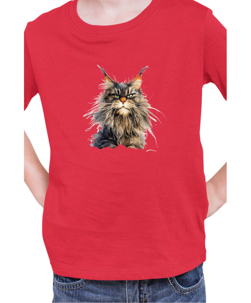 Детска Тениска Funny Cats Breeds Maine Coon 1